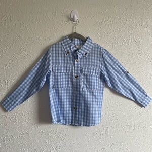 Rodo Light Blue and White Checkered Men's Shirt